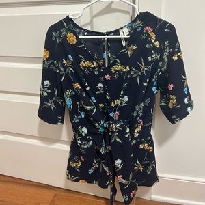 Floral Tie Waist Shirt